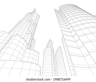 ilustración 3d de fondo digital de arquitectura
