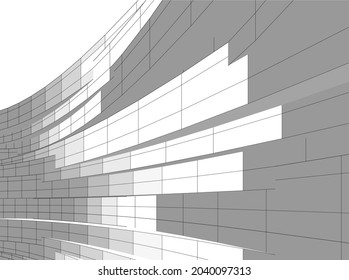 ilustración de vector de dibujo digital de arquitectura