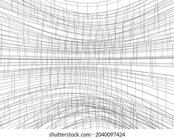 architecture digital drawing vector illustration