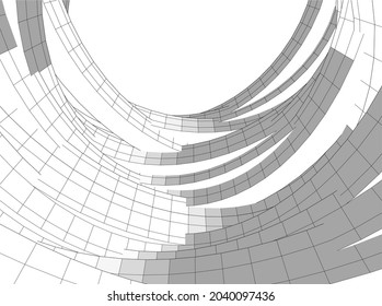 architecture digital drawing vector illustration