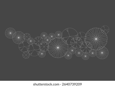 architecture drawing plant tree top view plan greenery vegetation vector. design nature architectural landscape set element illustration bush garden flora sapling minimal. architect isolated.