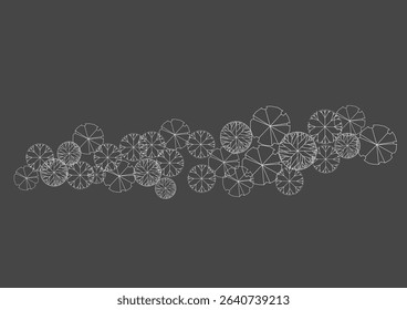 architecture drawing plant tree top view plan greenery vegetation vector. design nature architectural landscape set element illustration bush garden flora sapling minimal. architect isolated.