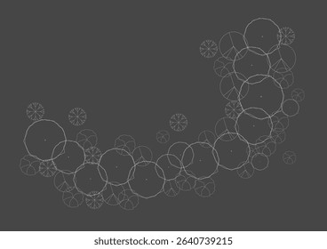 architecture drawing plant tree top view plan greenery vegetation vector. design nature architectural landscape set element illustration bush garden flora sapling minimal. architect isolated.