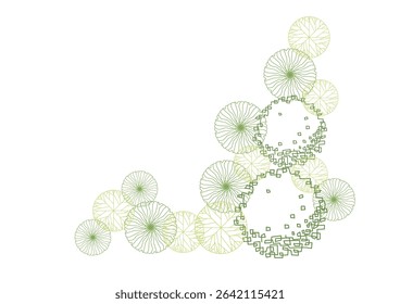 architecture drawing plant tree top view plan greenery vegetation vector. design nature architectural landscape set element illustration bush garden flora sapling minimal. architect isolated.