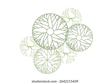 architecture drawing plant tree top view plan greenery vegetation vector. design nature architectural landscape set element illustration bush garden flora sapling minimal. architect isolated.