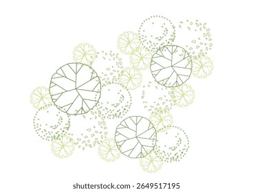 architecture drawing plant tree top view plan greenery vegetation vector. design nature architectural landscape set element illustration bush garden flora sapling minimal. architect isolated.