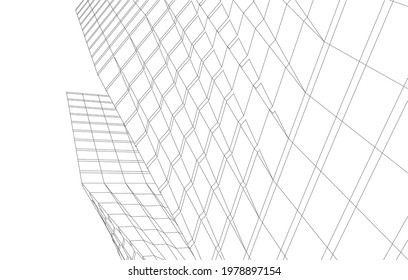 architecture drawing vector 3d illustration