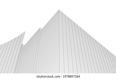 architecture drawing vector 3d illustration