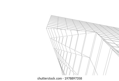 architecture drawing vector 3d illustration