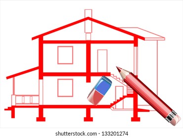  architecture drawings with pencil