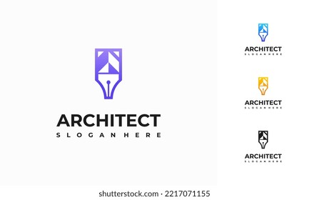 Architecture Education logo designs template vector, Architect Logo designs concept vector