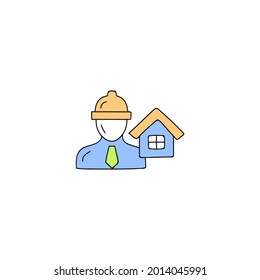 architecture  engineer professional icon in color icon, isolated on white background 