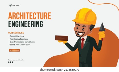 Architecture engineering landscape banner design template.