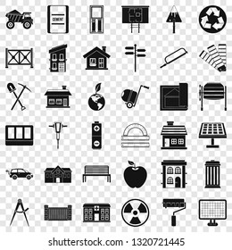 Architecture equipment icons set. Simple style of 36 architecture equipment vector icons for web for any design