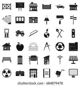 Architecture equipment icons set, simple style