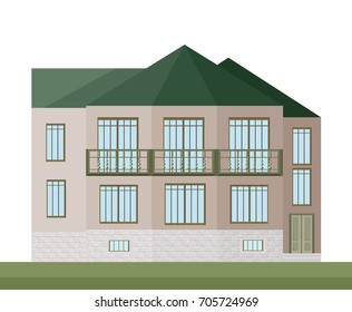 Architecture facade building vector illustrations flat style