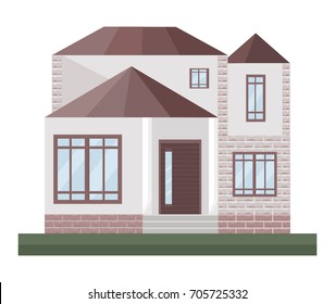 Architecture facade building vector illustrations house detailes