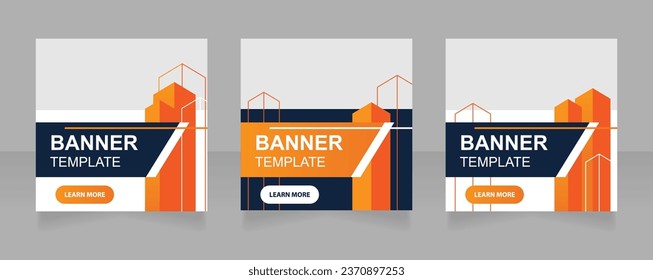 Architecture firm web banner design template. Real property site. Vector flyer with text space. Advertising placard with customized copyspace. Printable poster for advertising. Arial font used