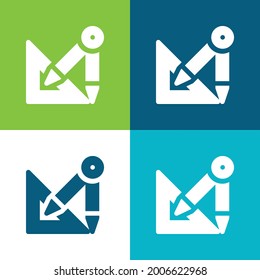 Architecture Flat four color minimal icon set