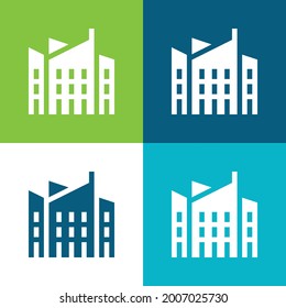 Architecture Flat four color minimal icon set