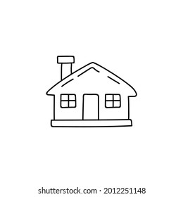 Architektur, Vorderseite des Hauses Symbol in schwarz-weißem Stil, einzeln auf weißem Hintergrund 