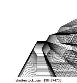 architecture geometric background 3d lines