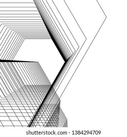 architecture geometric background 3d lines