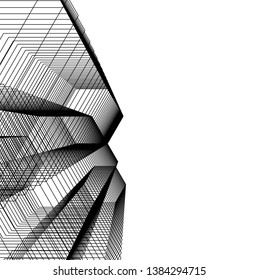 architecture geometric background 3d lines