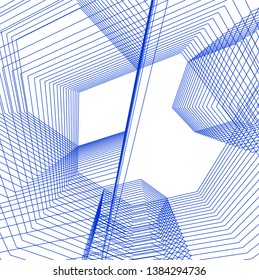 architecture geometric background 3d lines