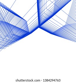 architecture geometric background 3d lines