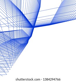 architecture geometric background 3d lines