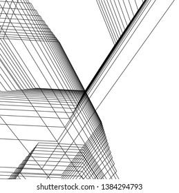 architecture geometric background 3d lines