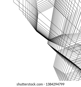 architecture geometric background 3d lines