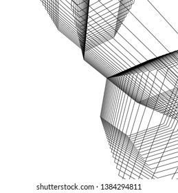 architecture geometric background 3d lines