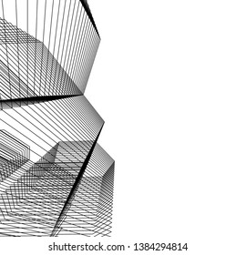 architecture geometric background 3d lines