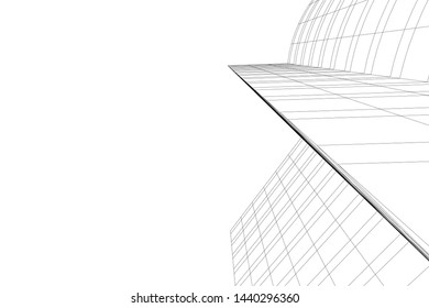 architecture geometric background 3d vector illustration