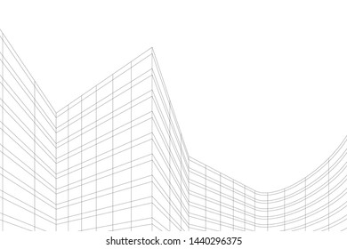 architecture geometric background 3d vector illustration