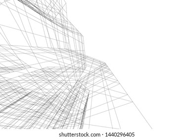 architecture geometric background 3d vector illustration