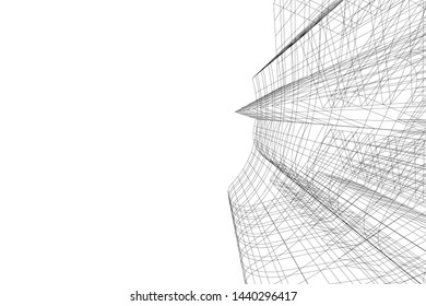 architecture geometric background 3d vector illustration