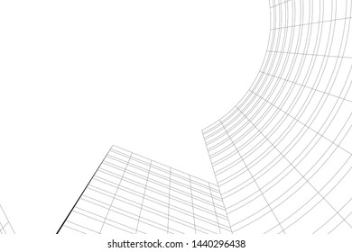architecture geometric background 3d vector illustration