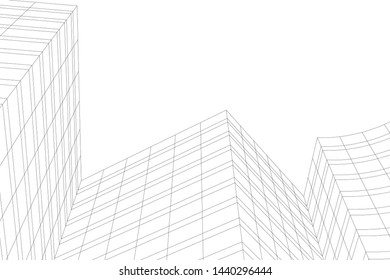 architecture geometric background 3d vector illustration
