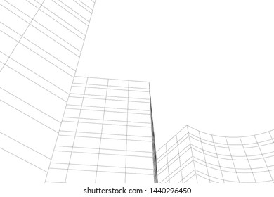 architecture geometric background 3d vector illustration