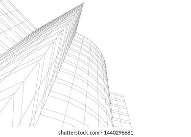 architecture geometric background 3d vector illustration
