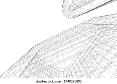 architecture geometric background 3d vector illustration