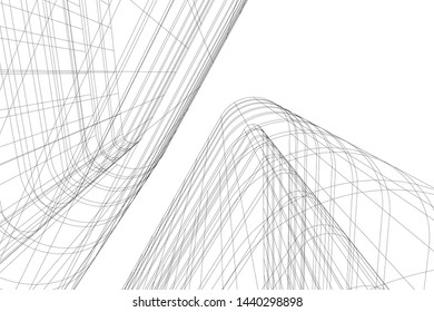 architecture geometric background 3d vector illustration