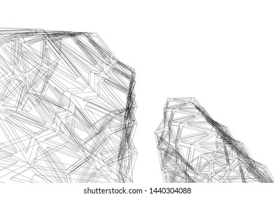 architecture geometric background 3d vector illustration