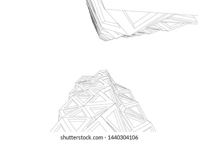 architecture geometric background 3d vector illustration