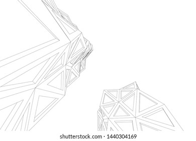 architecture geometric background 3d vector illustration