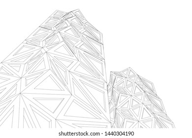 architecture geometric background 3d vector illustration