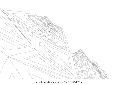 architecture geometric background 3d vector illustration
